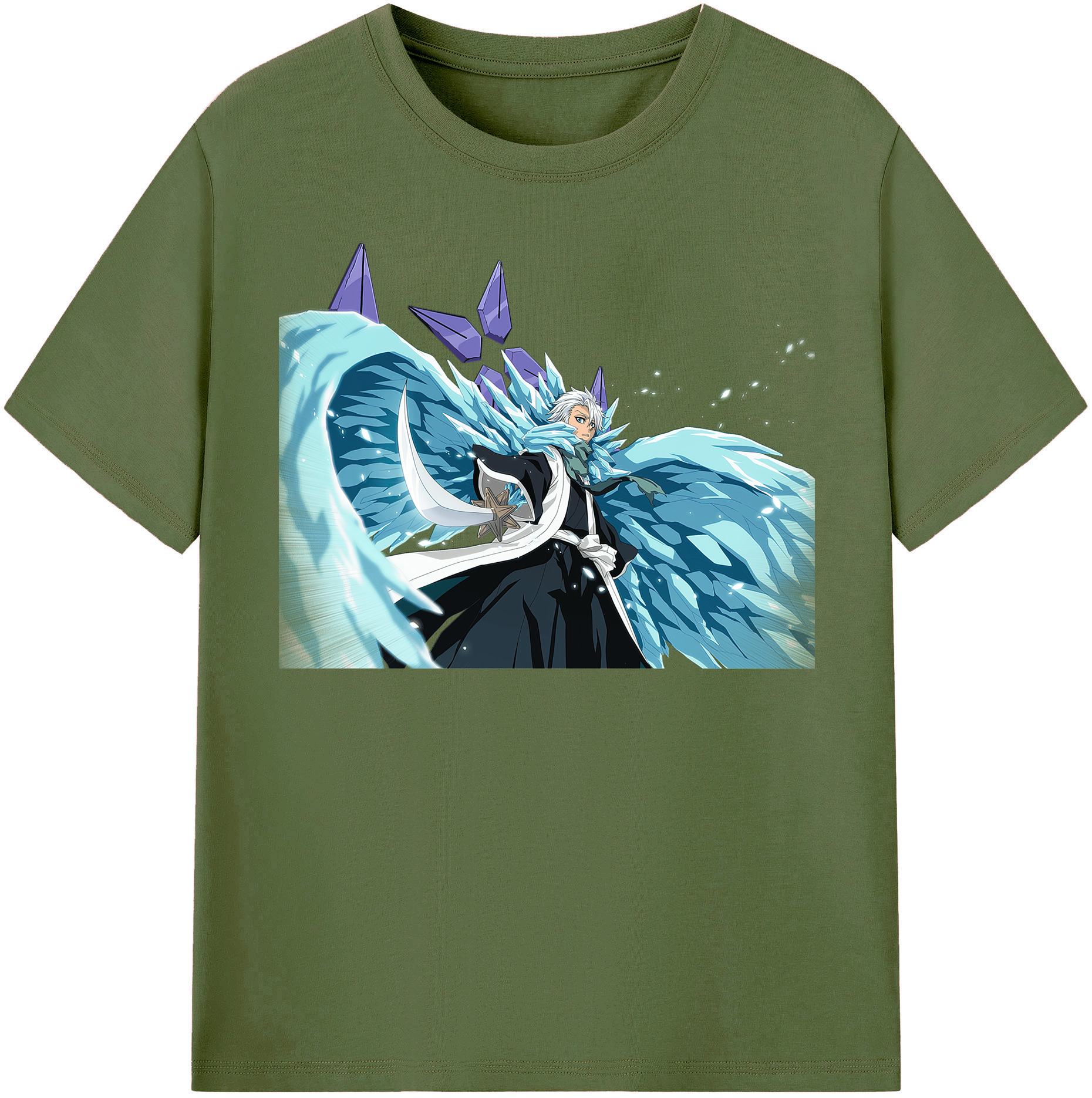 （画像用） ブリーチ 日番谷冬獅郎（ひつがや とうしろう） BLEACH Hitsugaya Toushirou 綿100％半袖Tシャツ（フロントプリント）